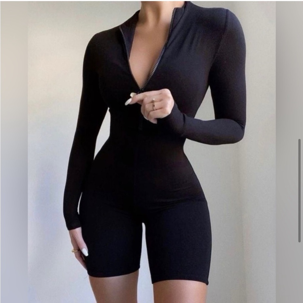 Naked Wardrobe - Won’t U Zip It Snatched Romper - Small